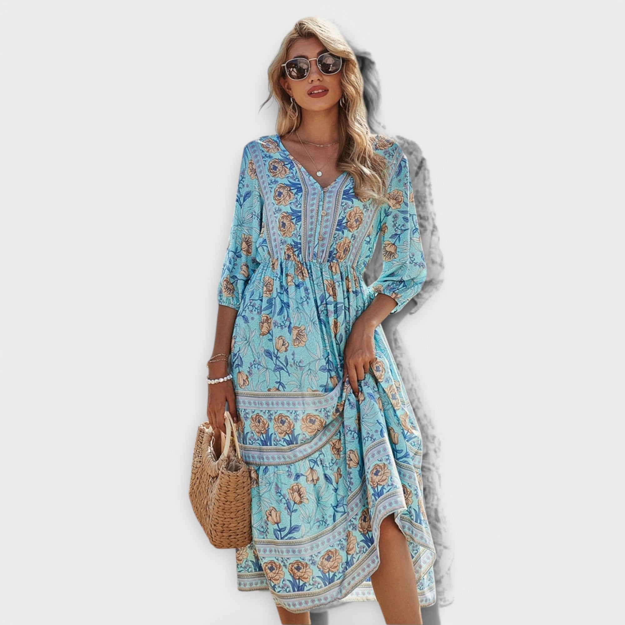 Xandra - Elegantní šaty s květinovým potiskem