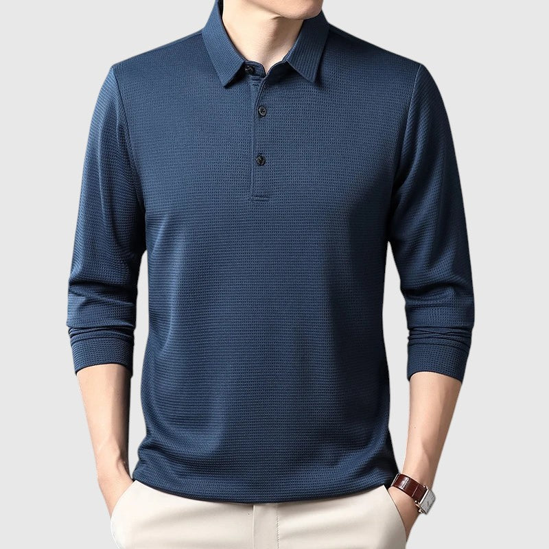 Libuše- Elegantní pánská polo košile s dlouhým rukávem