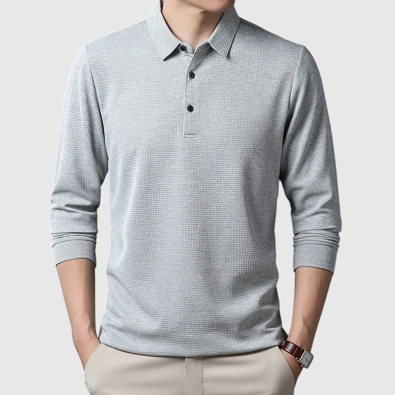 Libuše- Elegantní pánská polo košile s dlouhým rukávem