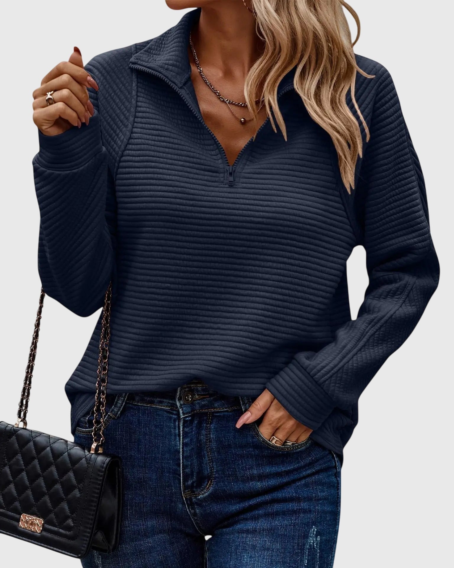 Abigail | Elegantní Svetr s Zipem