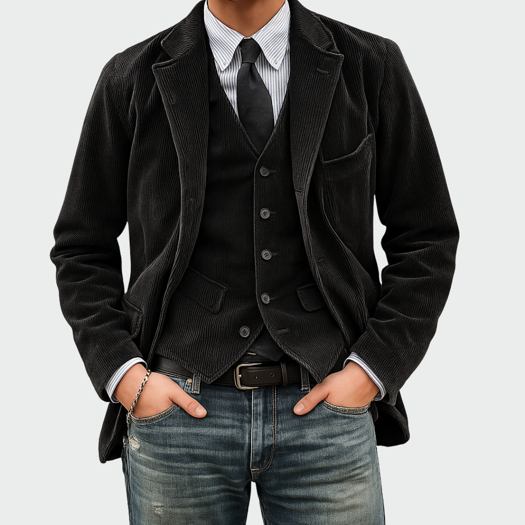 Tommy | 2-dílná sada: Blazer a Vesta z Veluru