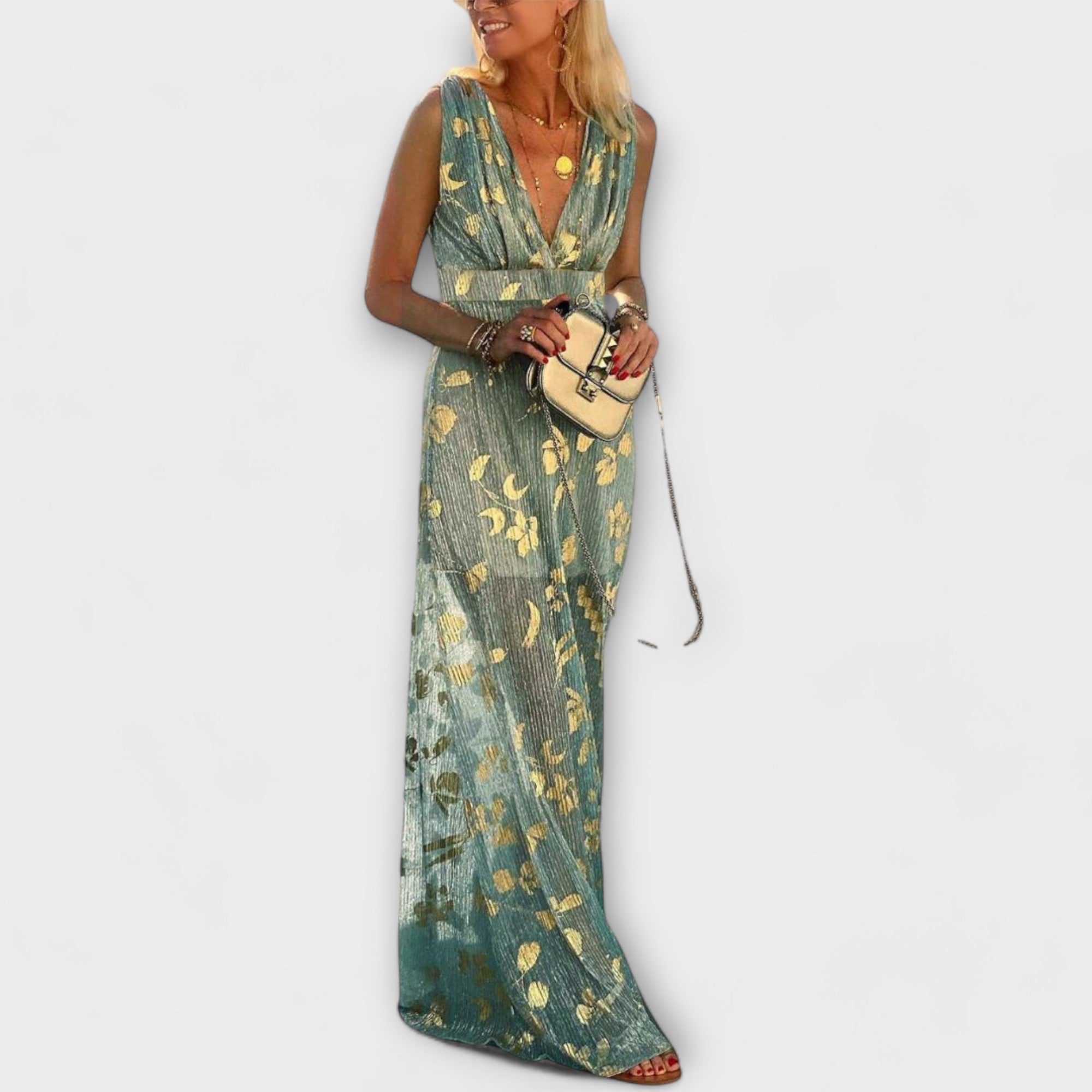 Vložené šaty s V-výstřihem a detaily z flitrů