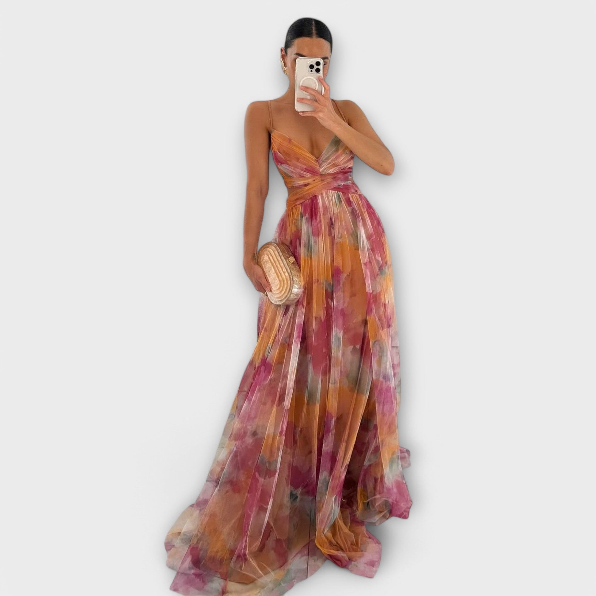 Annai Mesh Maxikleid - Elegantní a zvýrazňující postavu
