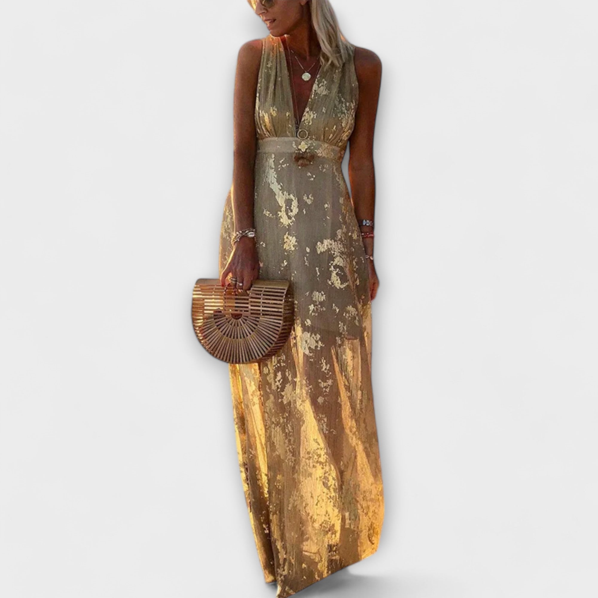 Vložené šaty s V-výstřihem a detaily z flitrů