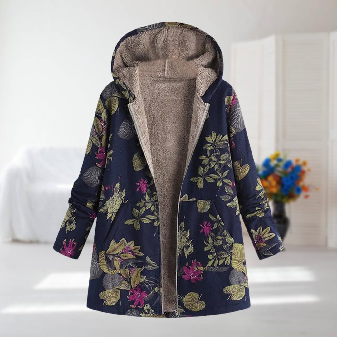 Flora | Teplá, měkká podšitá pletená bunda parka