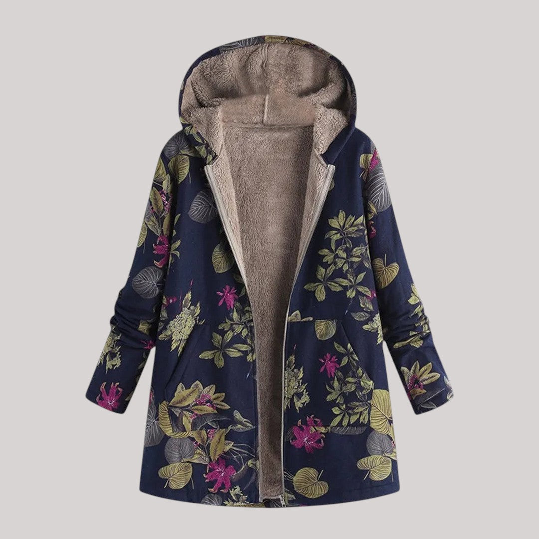 Flora | Teplá, měkká podšitá pletená bunda parka