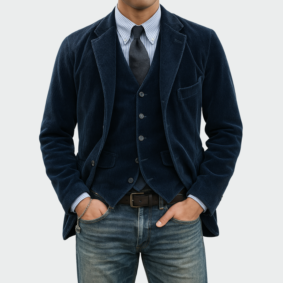 Tommy | 2-dílná sada: Blazer a Vesta z Veluru